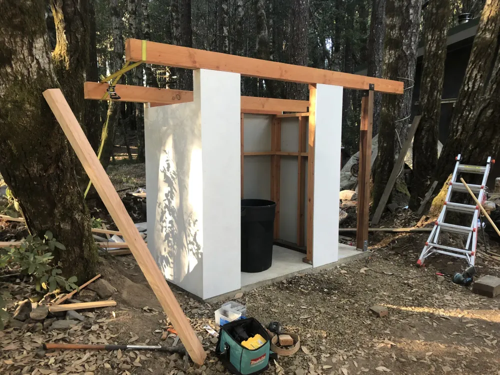 A shed (in the woods) image
